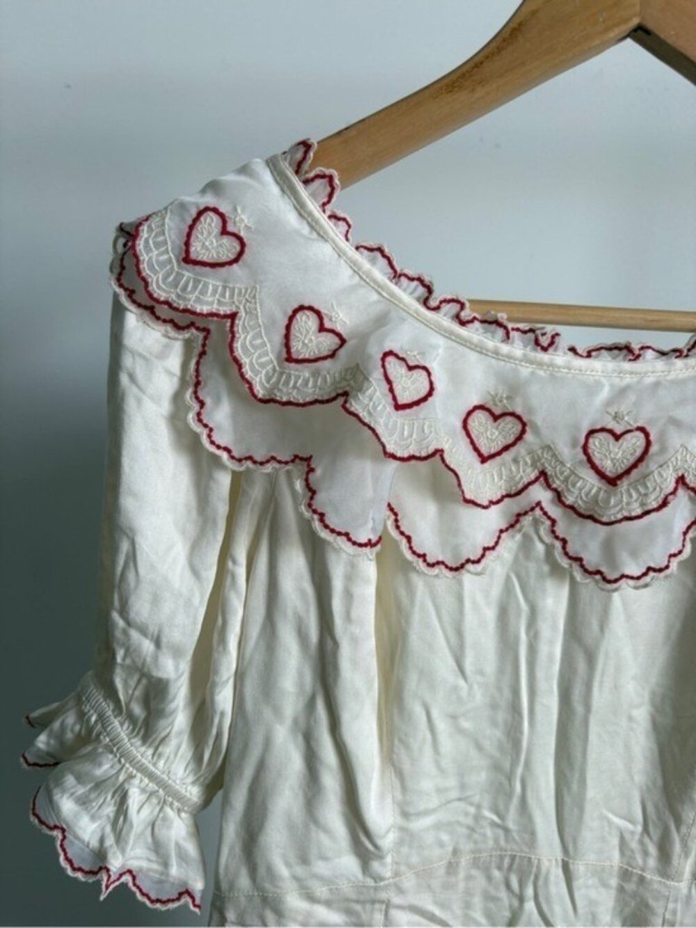 $369 NWT For Love And Lemons “Amor”Embroidered Mini Dress in Cream Sz XS - Picture 5 of 14